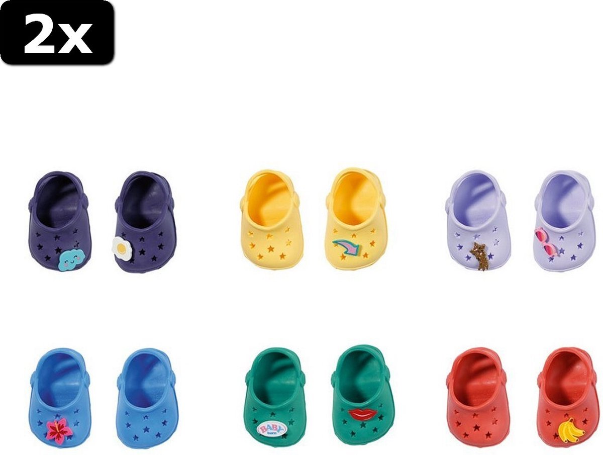 2x Baby Born Holiday Schoenen met Speldjes Assorti