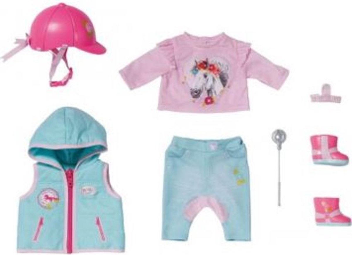 BABY born Deluxe Paardrij-outfit - Poppenkleding 43 cm