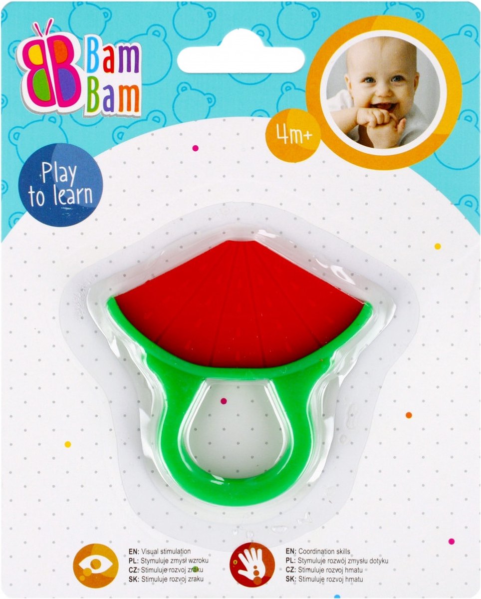 Bijtring bijtspeelgoed - watermeloen - 3 maanden bijten tandjes