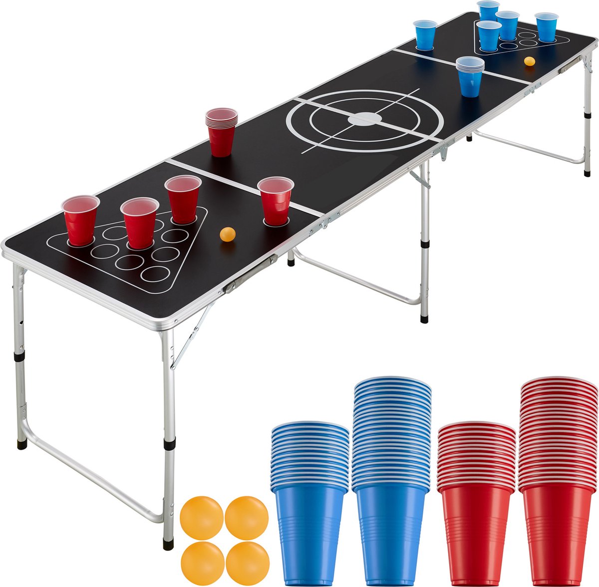 BBuddy® Beer Pong Tafel - Beerpong Set - Spelletjes - Drankspelletjes - Tafel - Drankspel - Opvouwbaar - Hoogte Verstelbaar