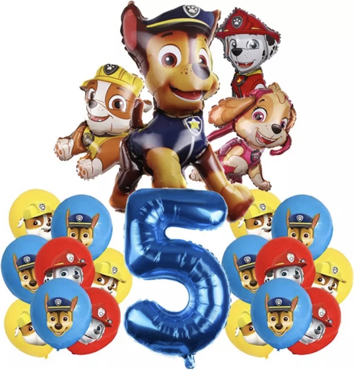 PAW Patrol - Verjaardagsballon - 5 jaar - 29 stuks - Ballonen - verjaardag - Kinderfeestje