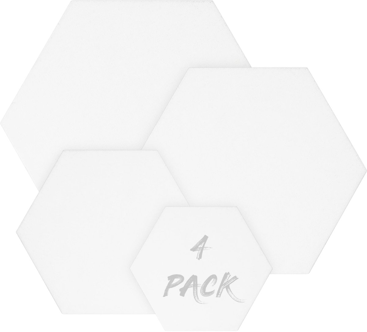 Belle Vous 4 Pak Witte Hexagon Canvas Set - 4 Geassorteerde Maten - Voorgerekte Canvas Paneelborden, Geschikt voor Olieverf, maar ook Schetsen en Tekenen