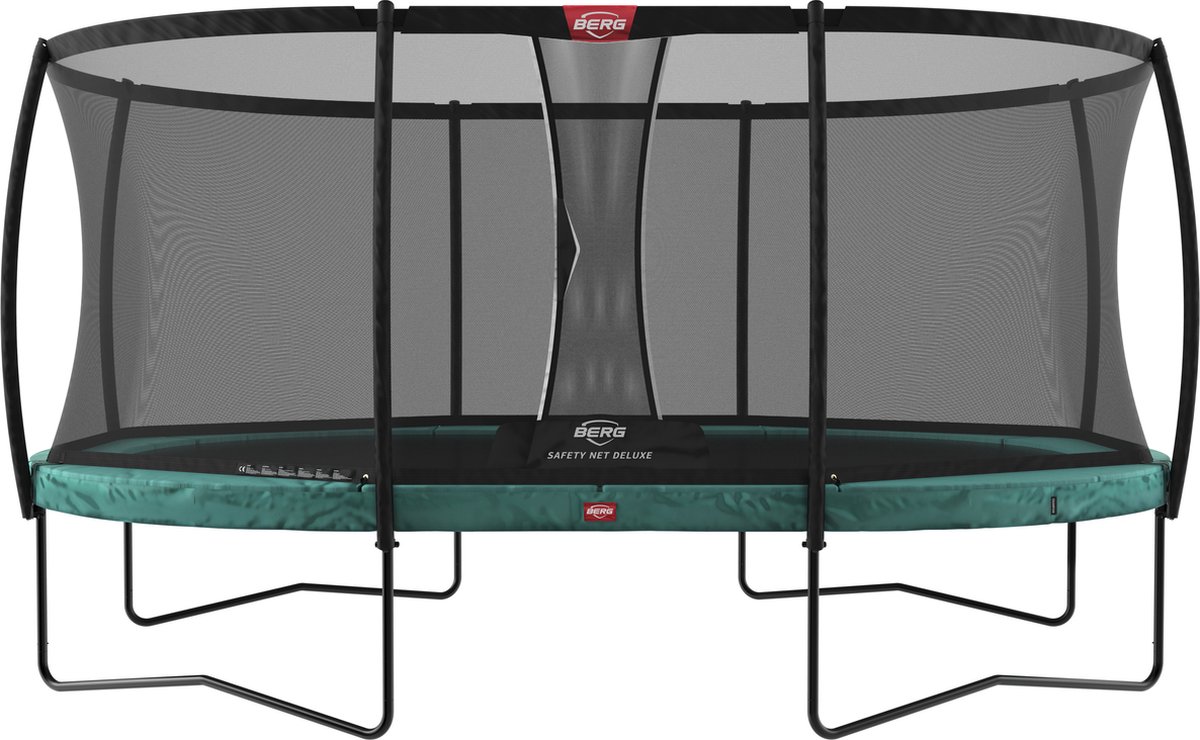   Trampoline ovaal Champion Regular Groen 350 cm met veiligheidsnet deluxe