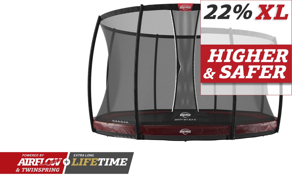 BERG trampoline Elite Inground 430 + Safety Net DLX XL