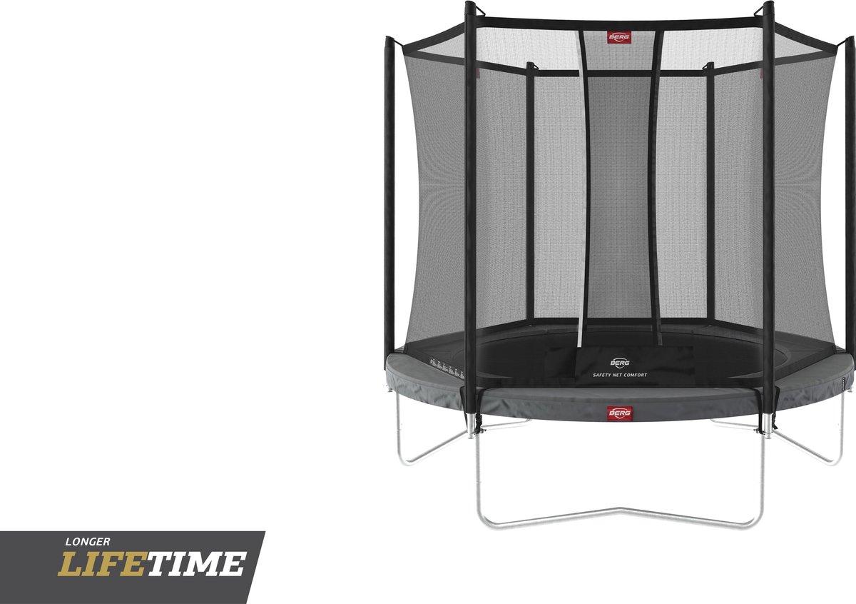 BERG trampoline Favorit Regular 330 grijs + Safety Net Comfort