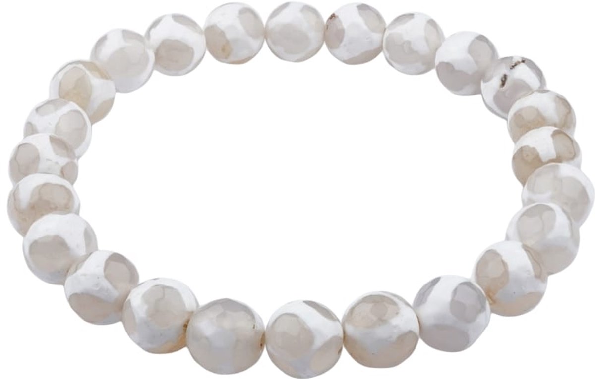 Armband Agaat Crème Wit 8 mm