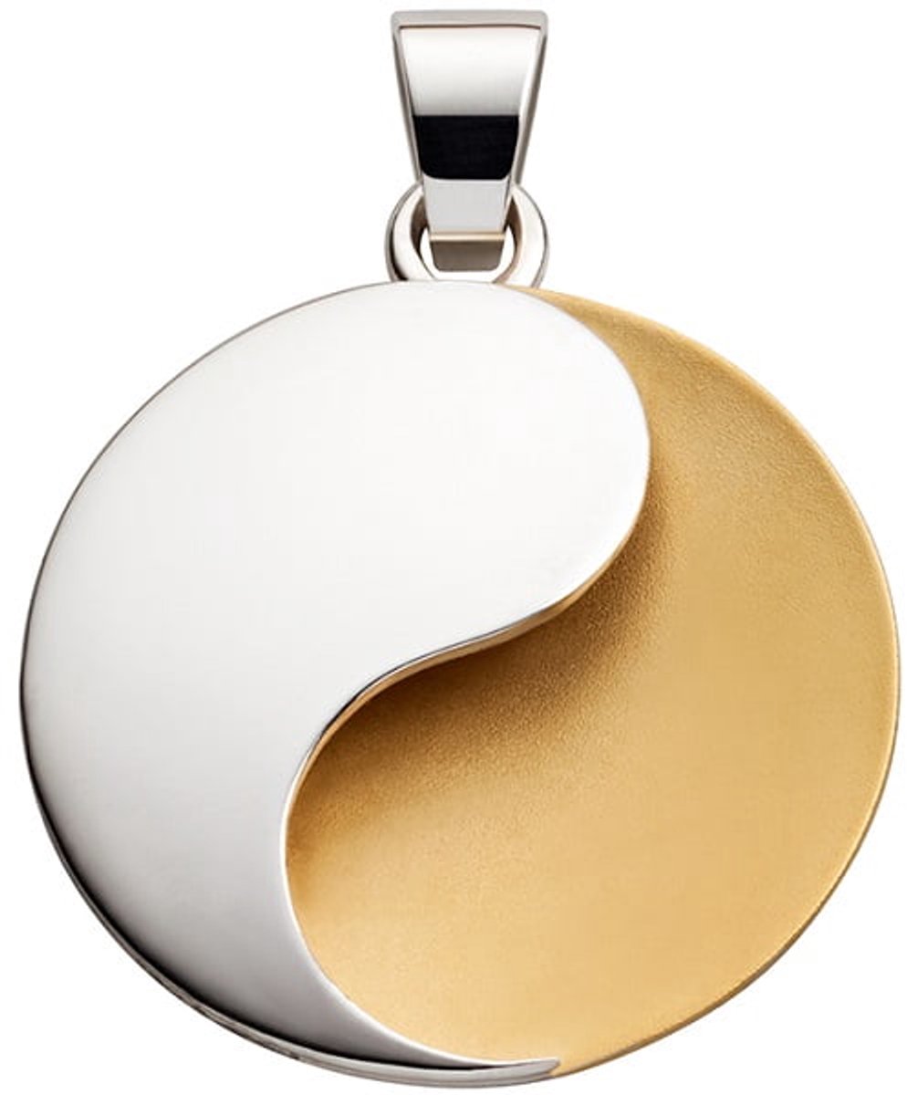 Hanger yin yang zilver verguld