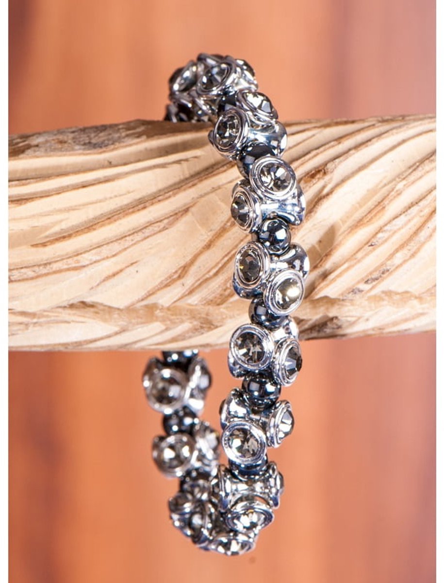 Magneet armband met bruine kristal stenen