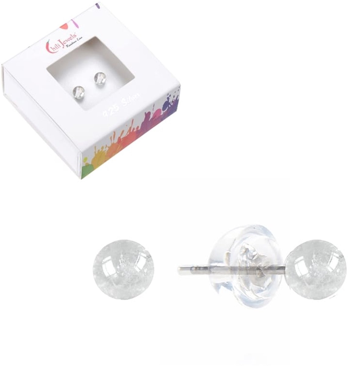 Oorbellen Bergkristal 4 mm