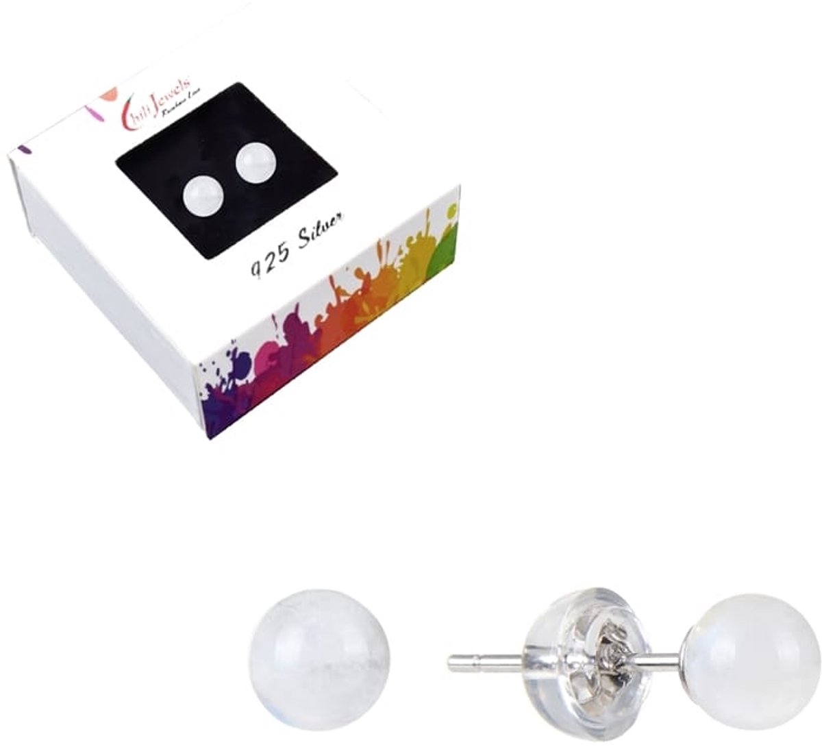 Oorbellen Labradoriet 4 mm