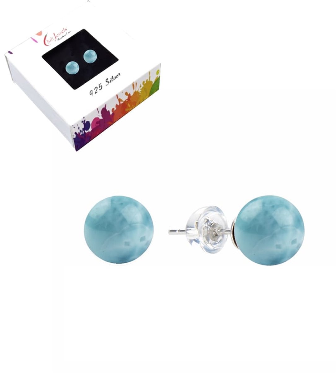 Oorbellen Larimar 6 mm