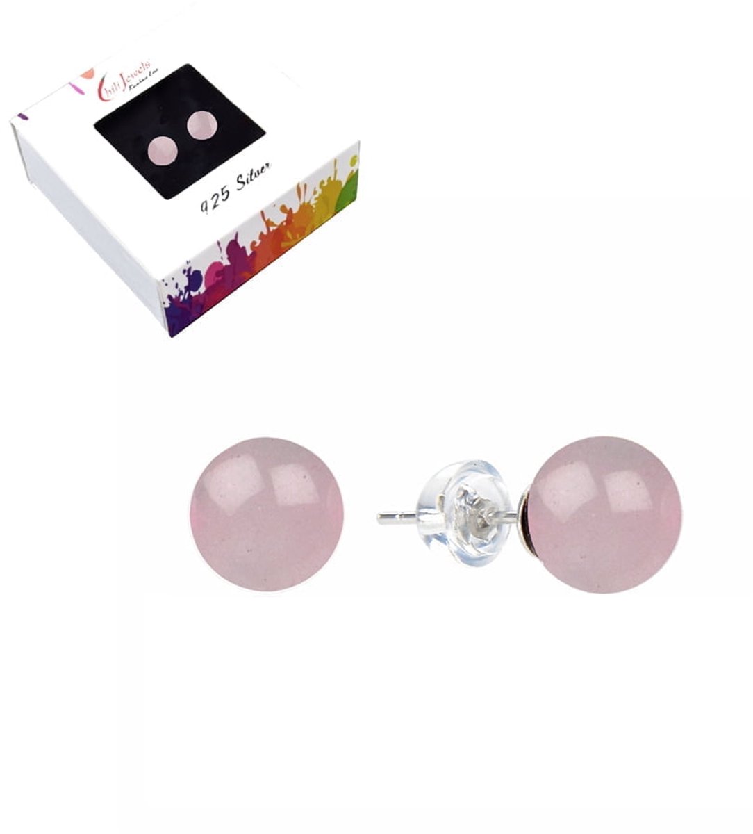 Oorbellen Rozenkwarts 6 mm