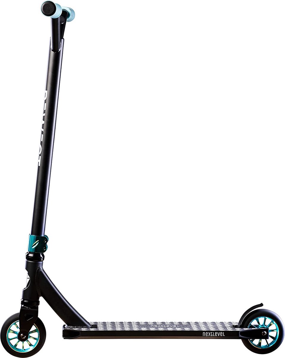 Bewegt Stuntscooter Next Level Black Mint, met ABEC 9 kogellagers, freestyle kickstep, voor kinderen en volwassenen