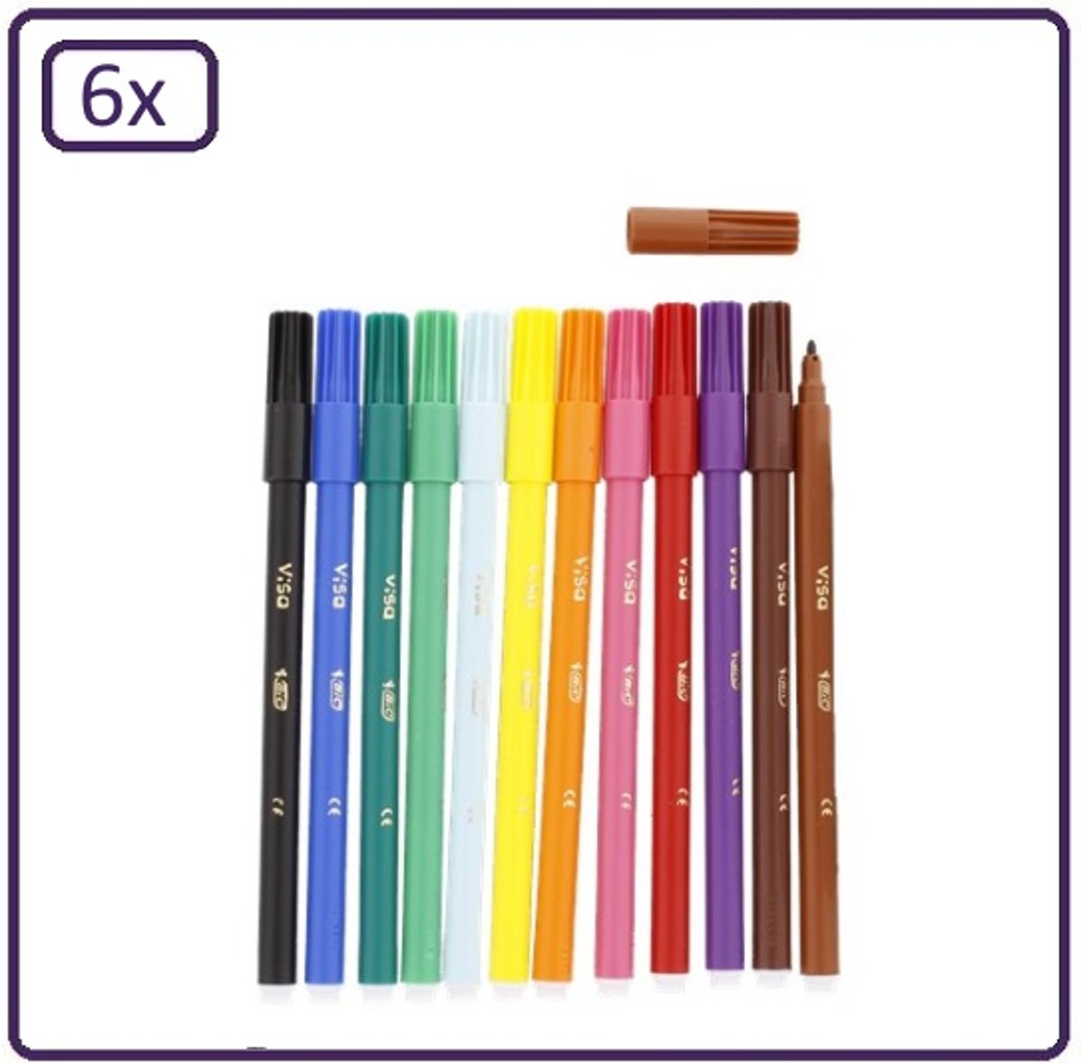 6x 12 stuks BIC kleurstiften