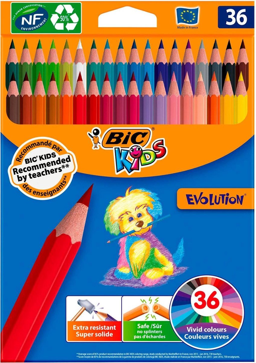 BIC Kids Ecolution Evolution Kleurpotloden, 36st.