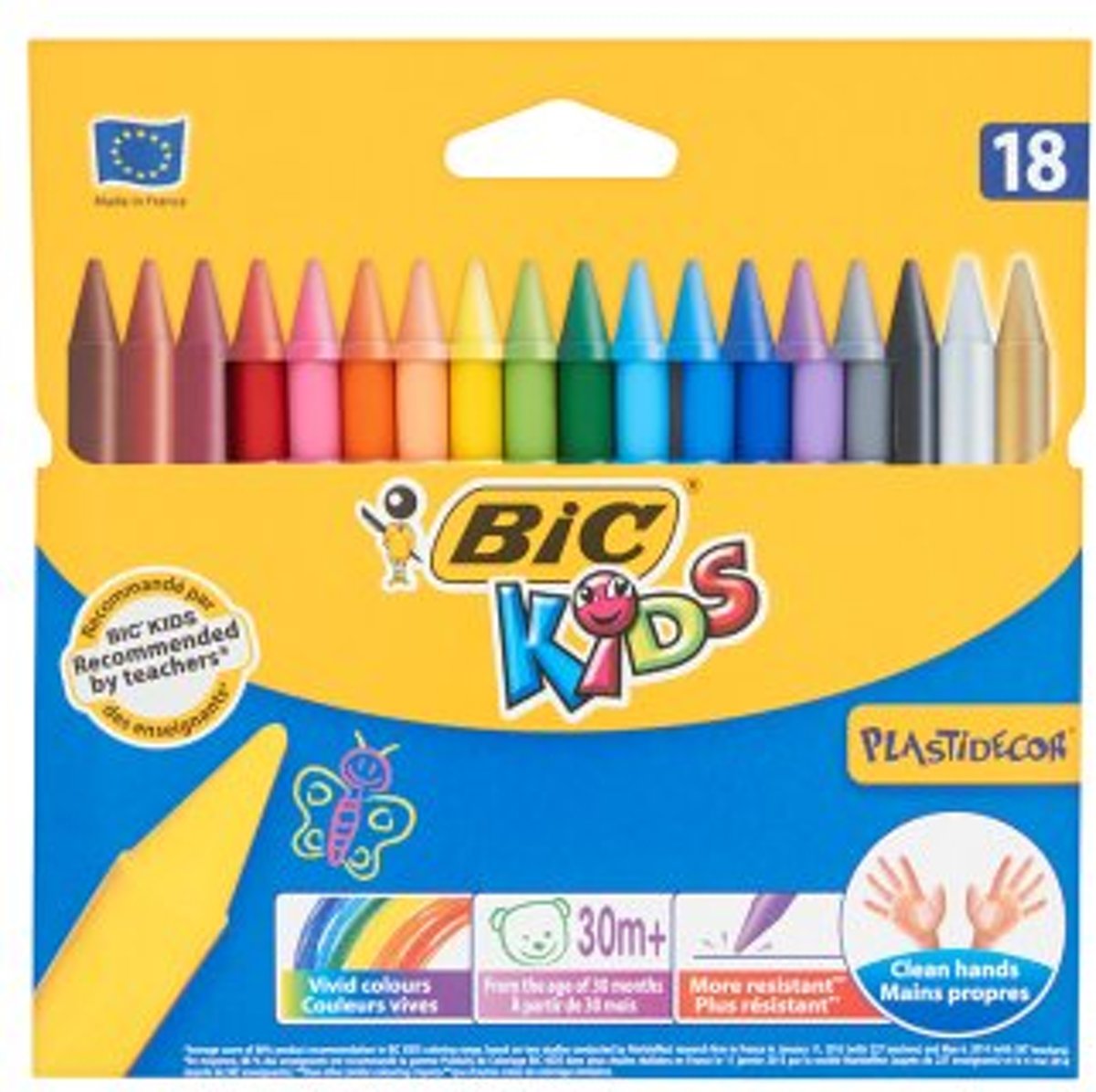 BIC Kids Plastidecor Kleurkrijt, 18st.