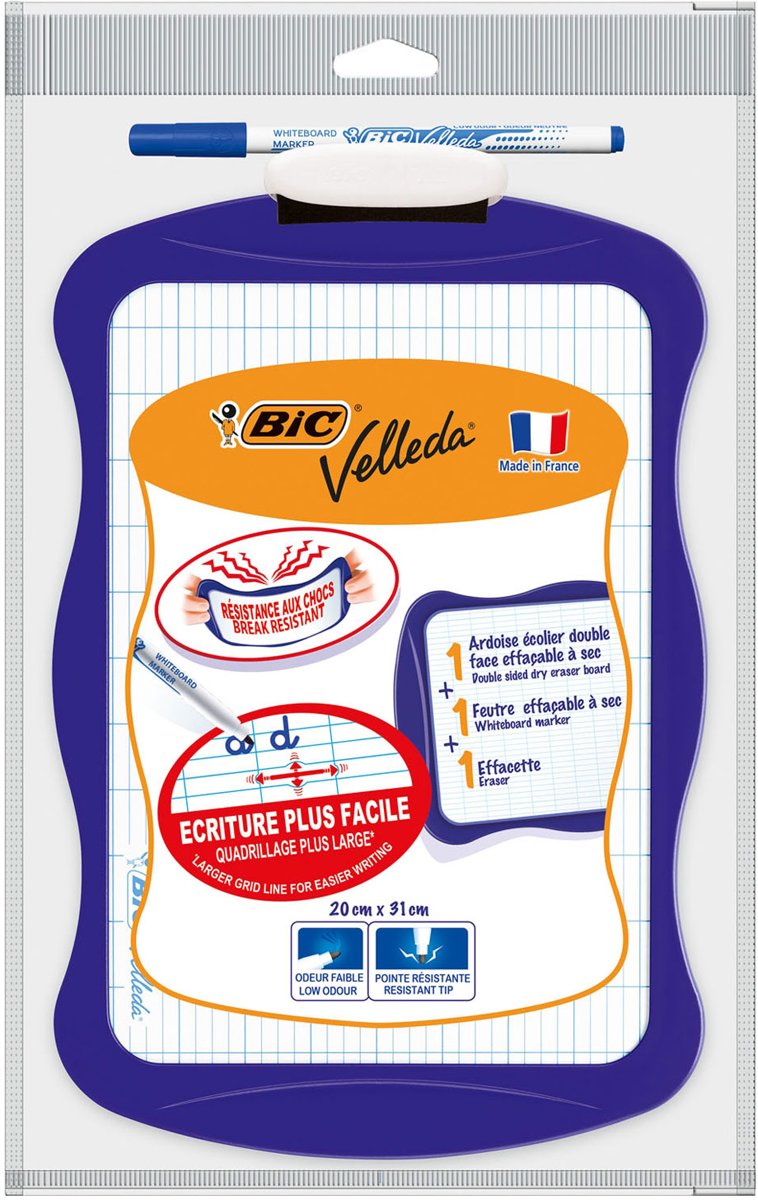 BIC Velleda Whiteboard met Wisser en Marker Afmeting artikel: 31 x 20 x 1 cm