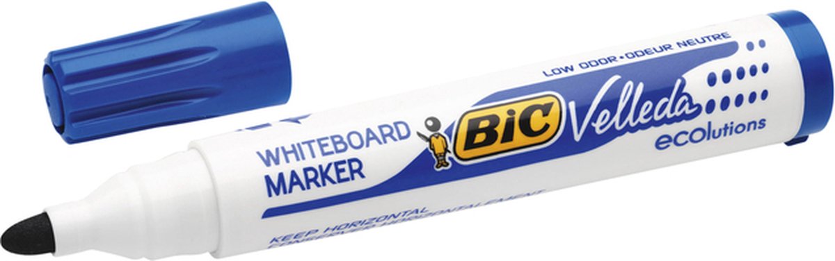 Viltstift Bic 1701 whiteboard rond blauw 1.4mm - 12 stuks