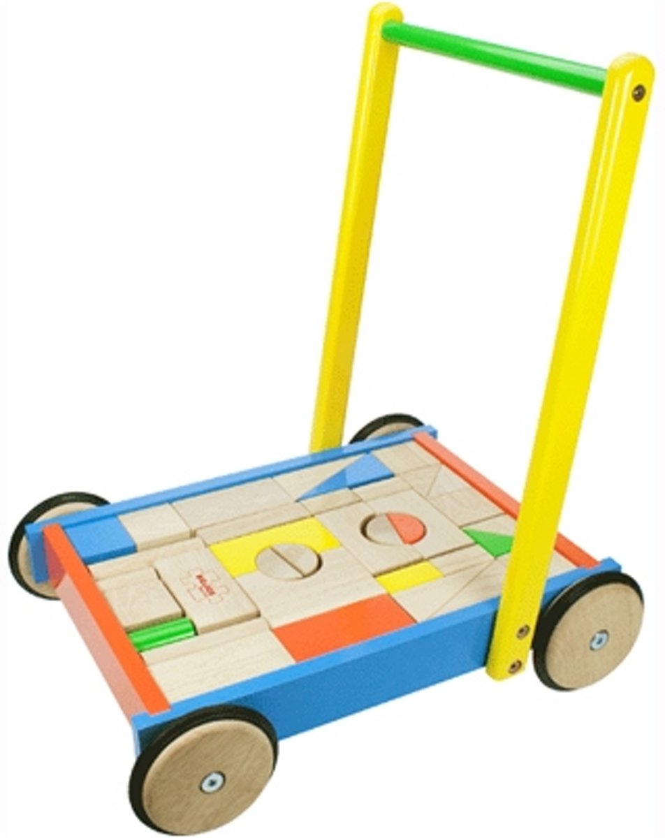 BigJigs Loopwagen met Blokken