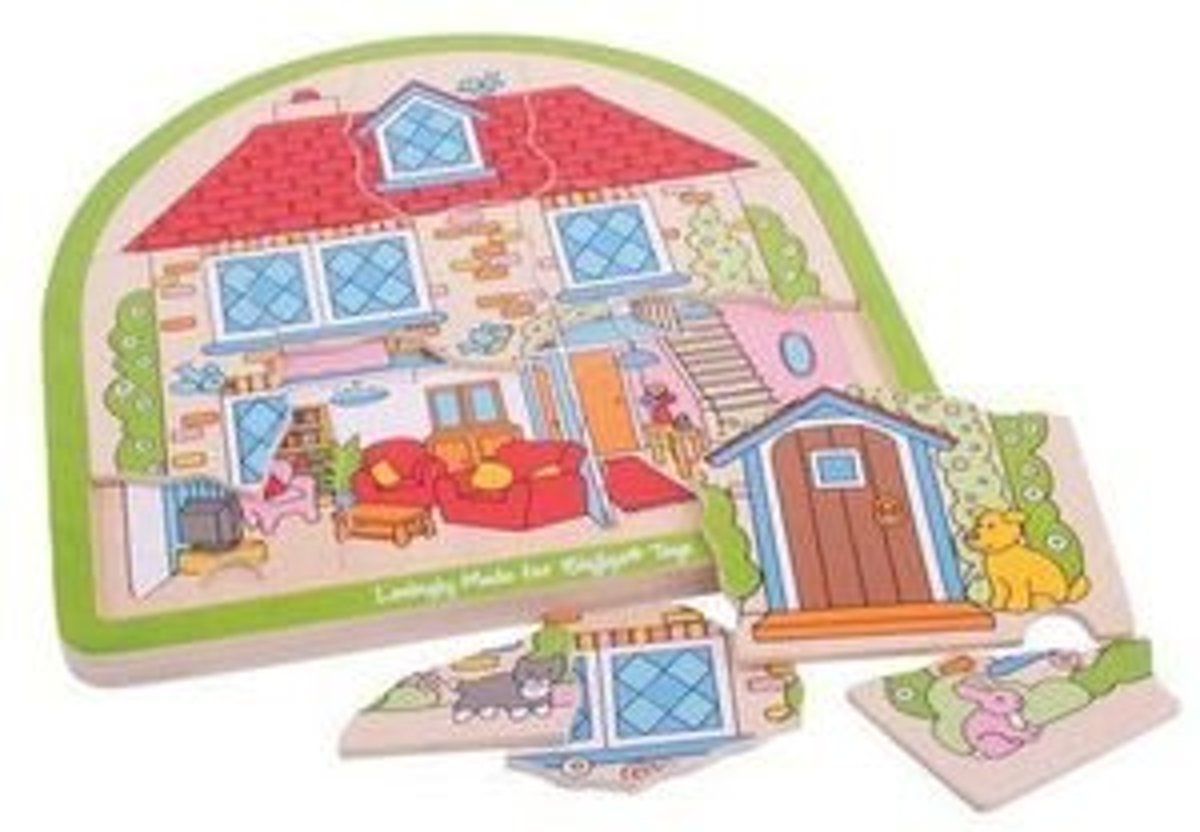 Bigjigs - Boogvormige puzzel - Huis - 35st.