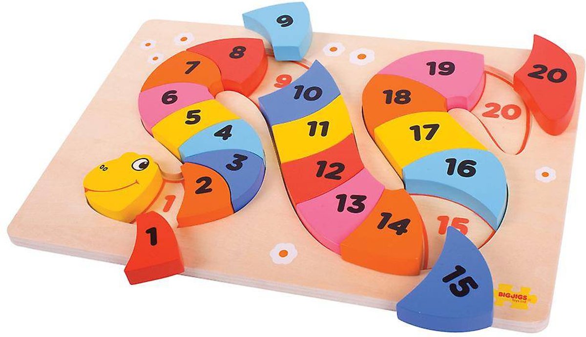 Bigjigs - Puzzel - Cijferslang - 1 t/m 20