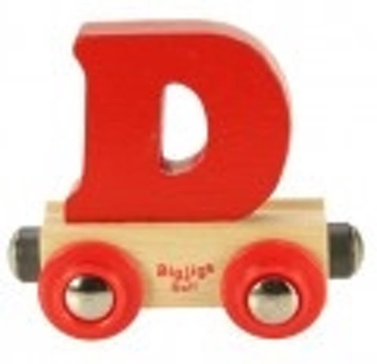 Bigjigs - Rails - Naamtrein - Letter D - Rood