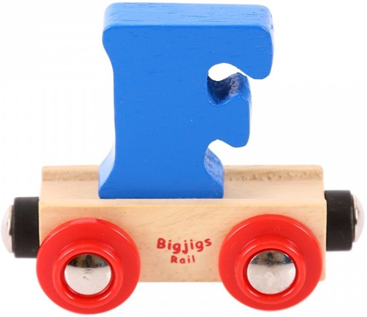 Bigjigs - Rails - Naamtrein - Letter F - Geel