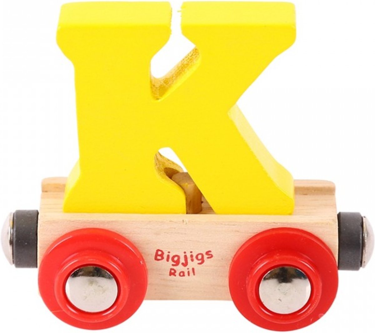 Bigjigs - Rails - Naamtrein - Letter K - Geel