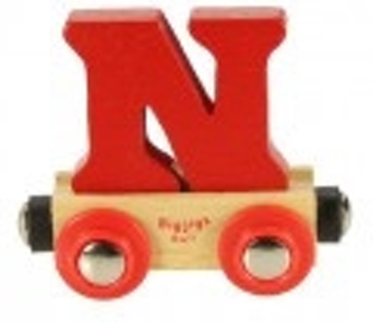 Bigjigs - Rails - Naamtrein - Letter N - Rood