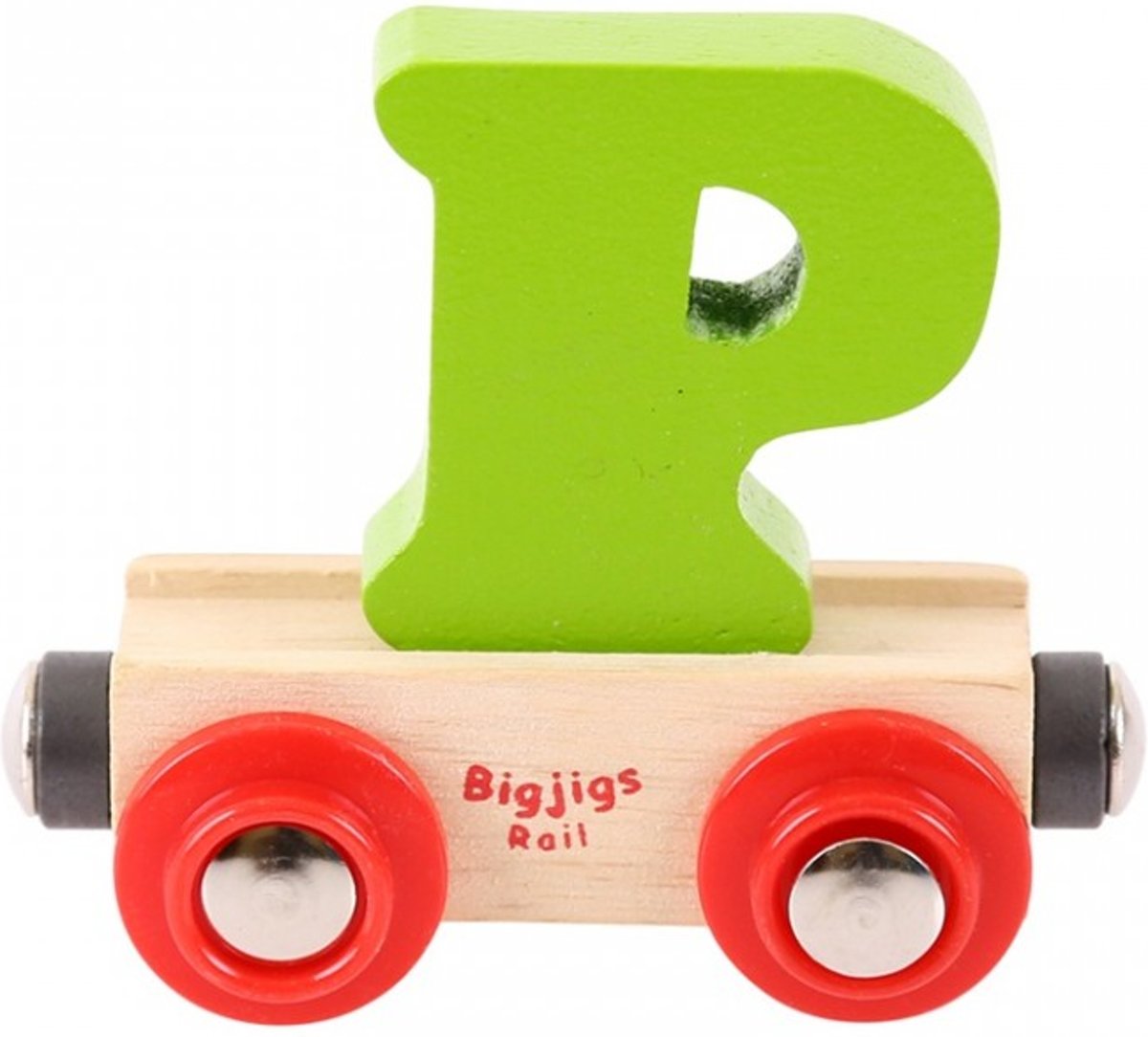 Bigjigs - Rails - Naamtrein - Letter P - Blauw