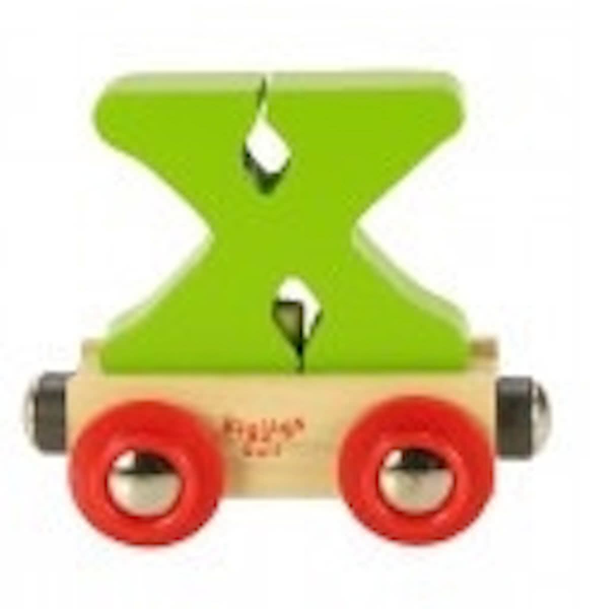 Bigjigs - Rails - Naamtrein - Letter X - Blauw