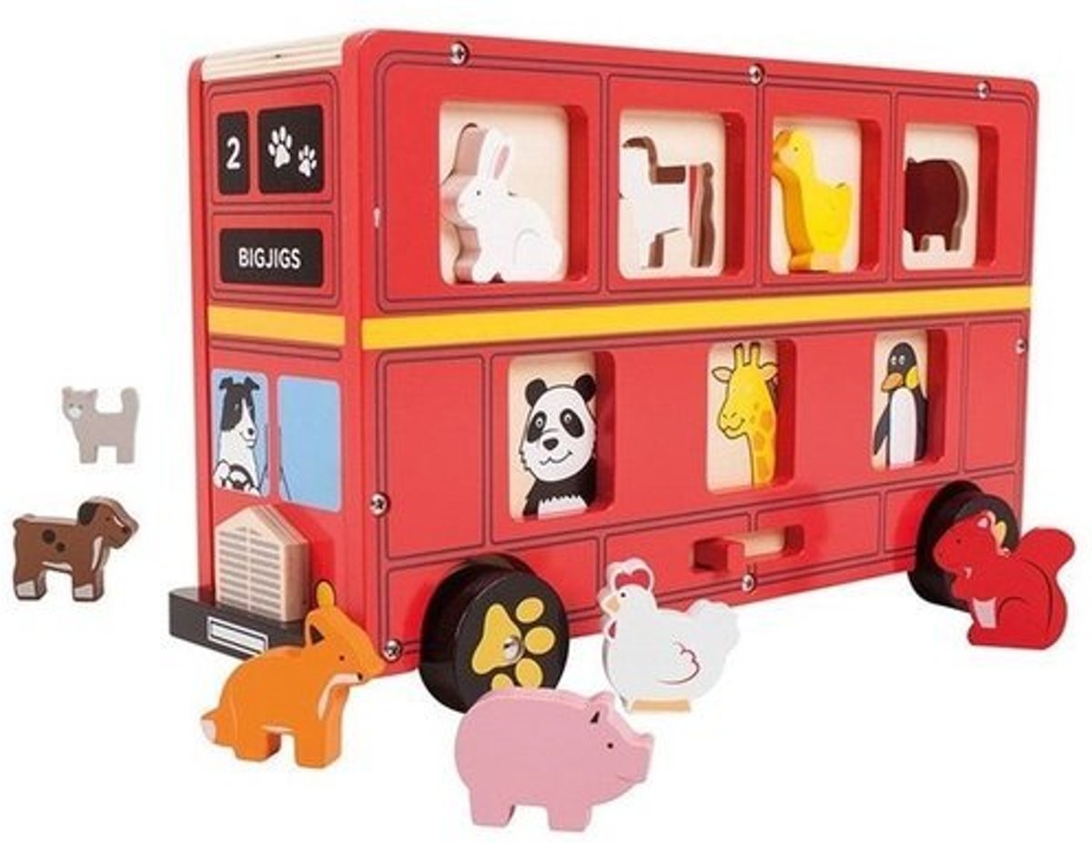 Bigjigs -   - Dierenbus- Groot - bus