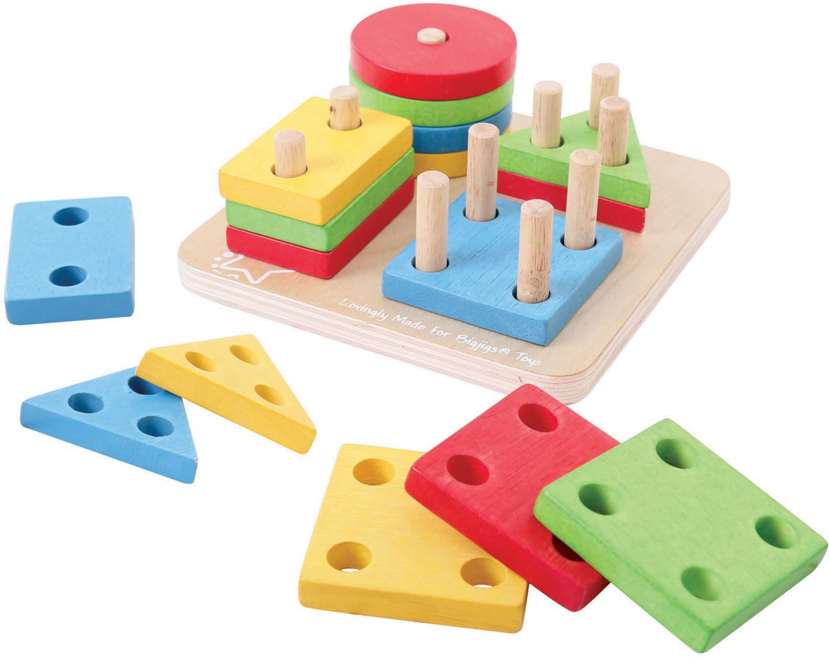 Bigjigs vormen plankjes First Four Shape Sorter