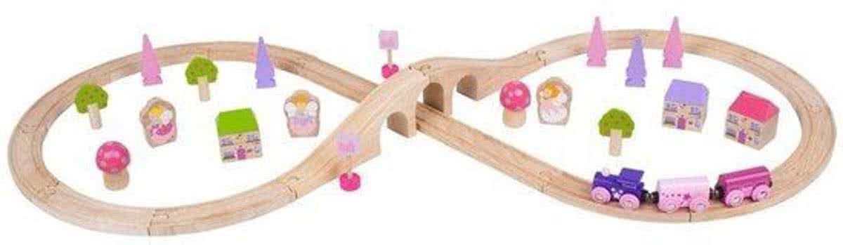 Houten Treinset Roze 40-delig