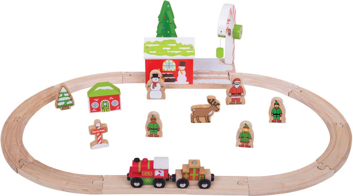 Houten Treinset Winter Wonderland, 25dlg.