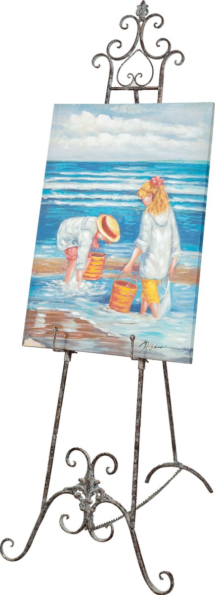     - Antieke Luxe stijl Kunstenaars Ezel - Massief Smeedijzer - Antiek Finish - 53x96x150 cm - Voor kunst, tekenen en displays