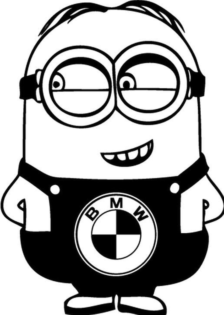 Bmw Minion (wit) (20x15cm)