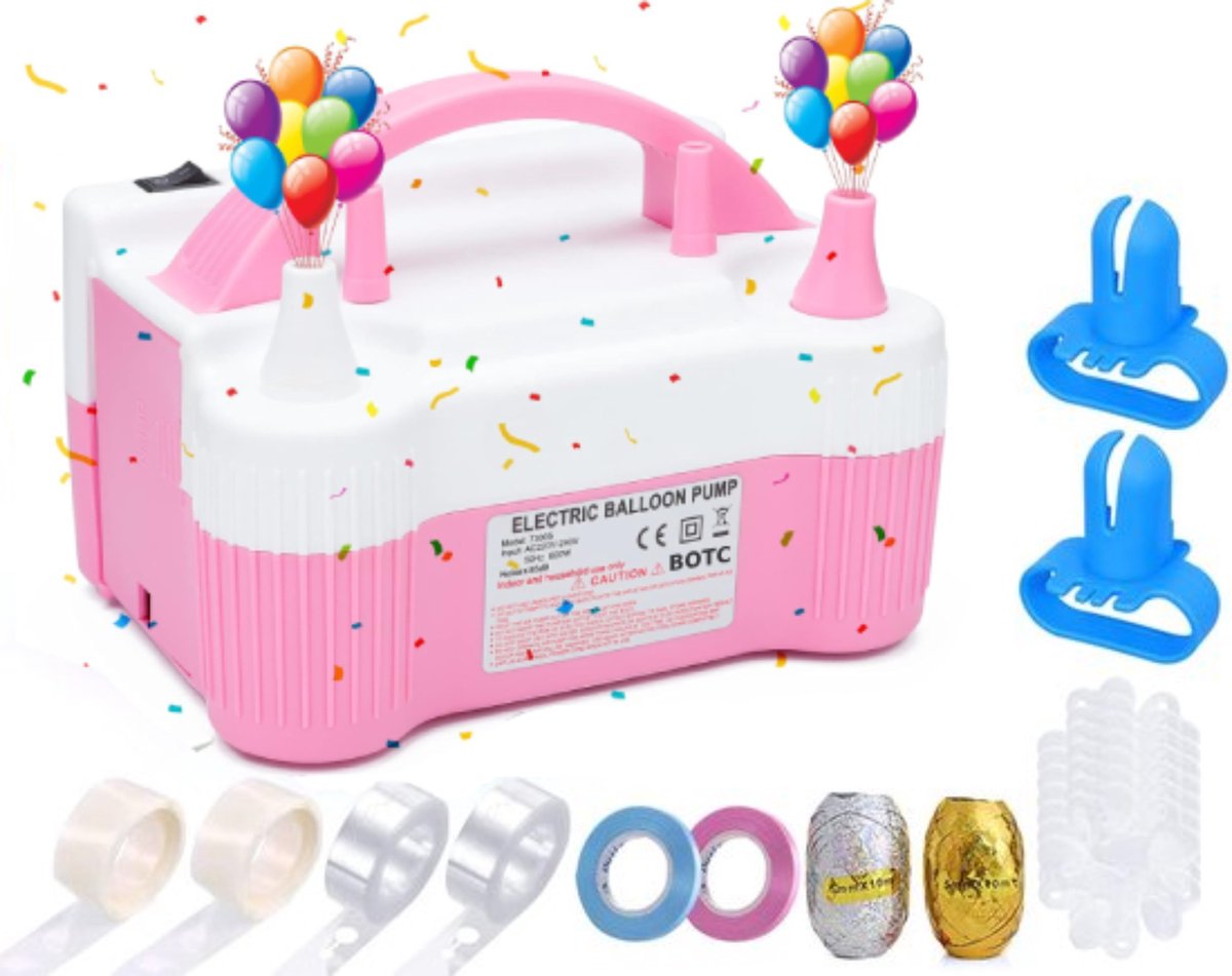   Elektrische Ballonnenpomp -   - Verjaardag Decoratie & Feest Versiering - Ballonnenboog - Roze/Wit