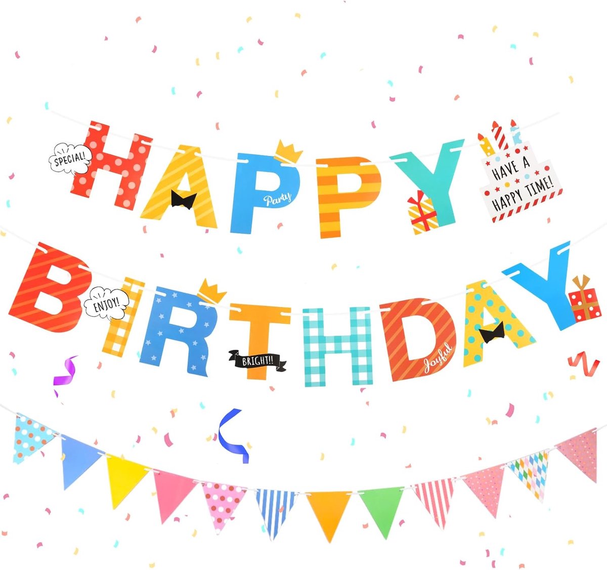   Verjaardag Versiering - 2 stuks - Happy Birthday Slinger - Feest Versiering