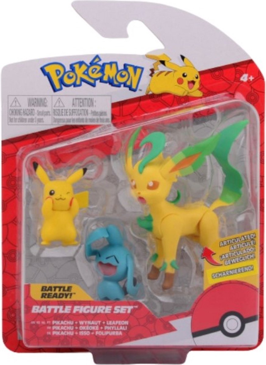 Pokémon Pikachu & Wynaut & Leafeon