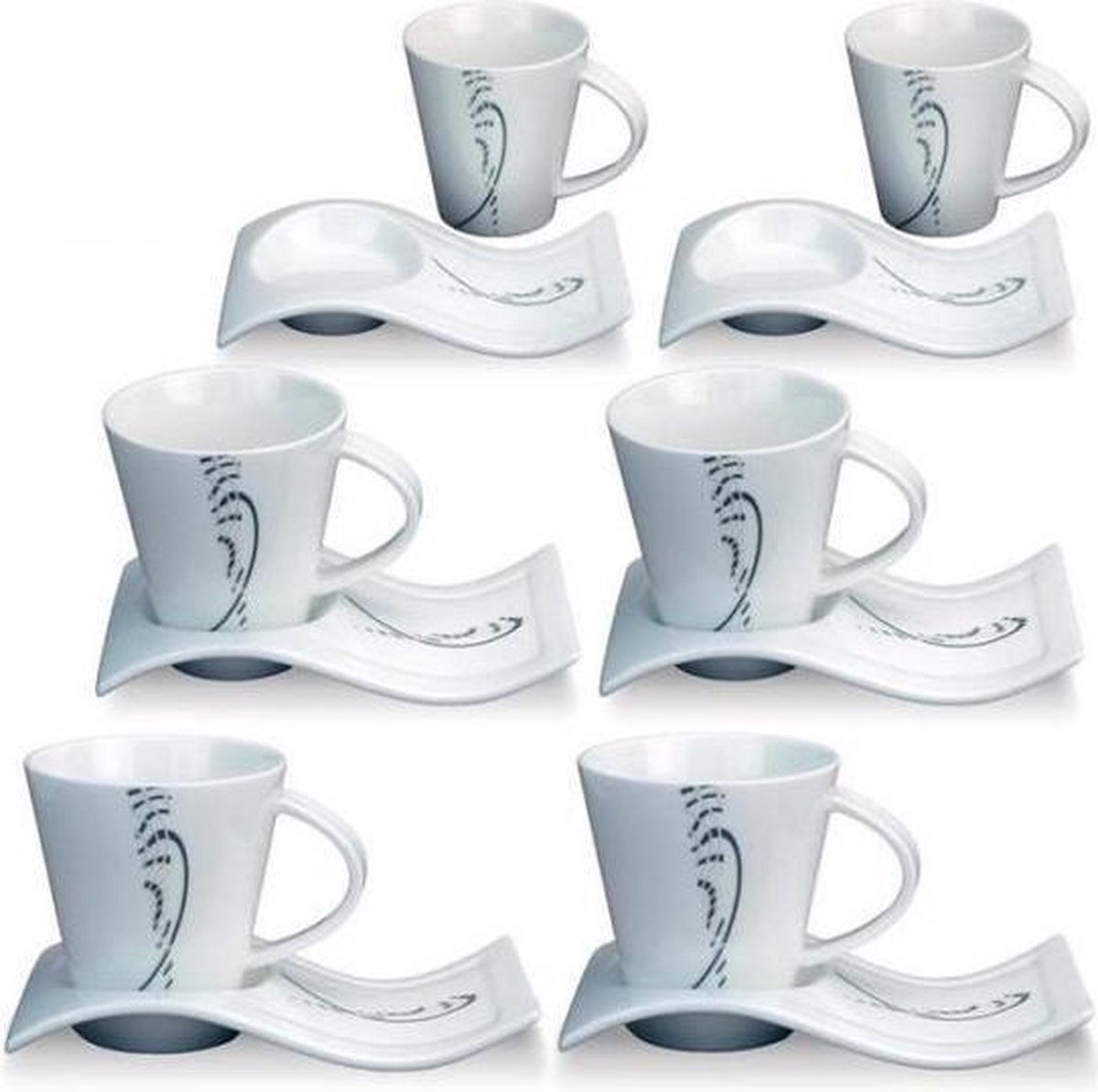 Set koffiekopjes met schotel (12-delig)