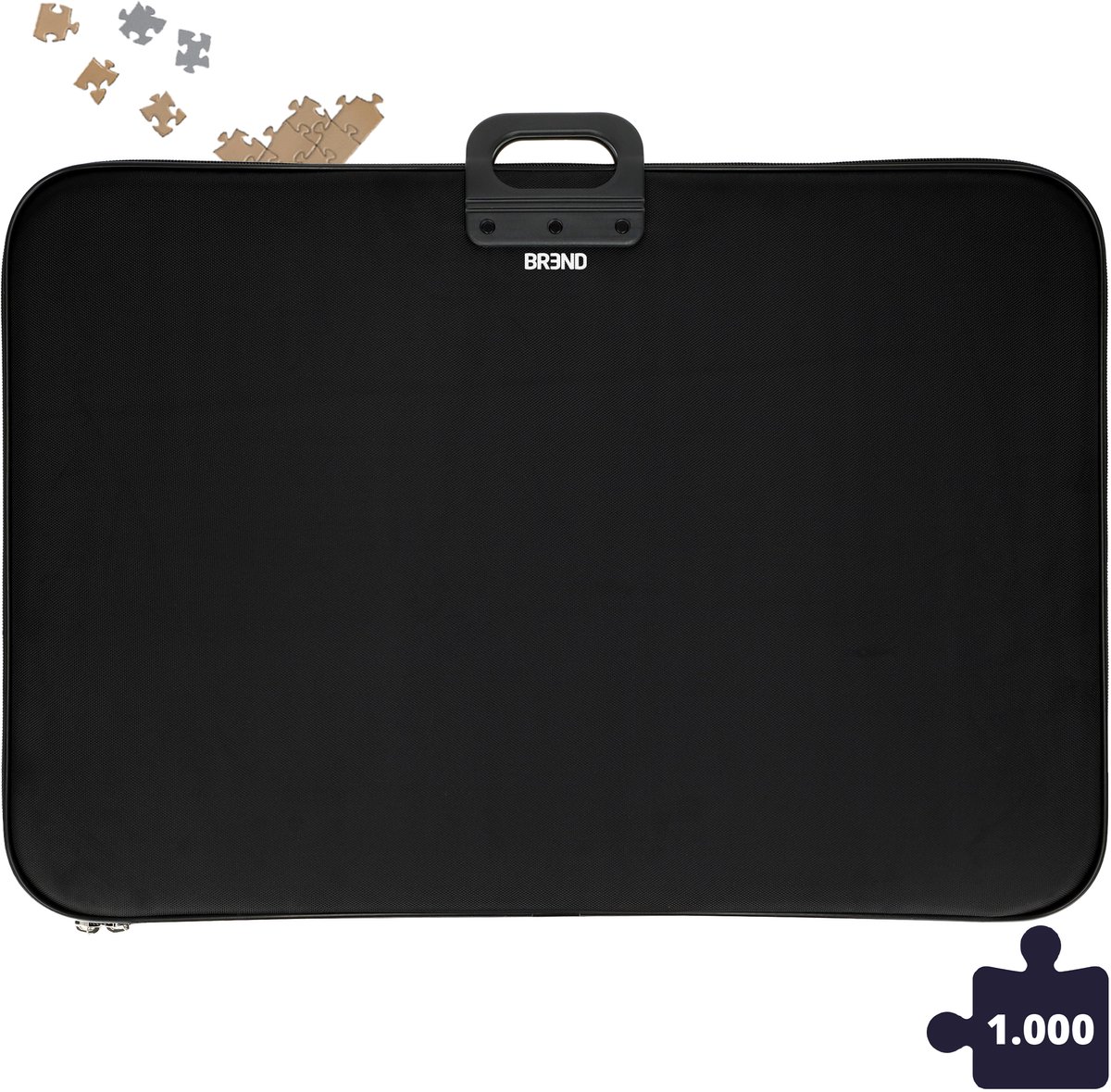   BR-2246 Puzzelmap tot 1000 Stukjes - Met Handvat en Ritssluiting - Antislip - Ideaal voor Thuis, Reizen en Vakantie - Zwart