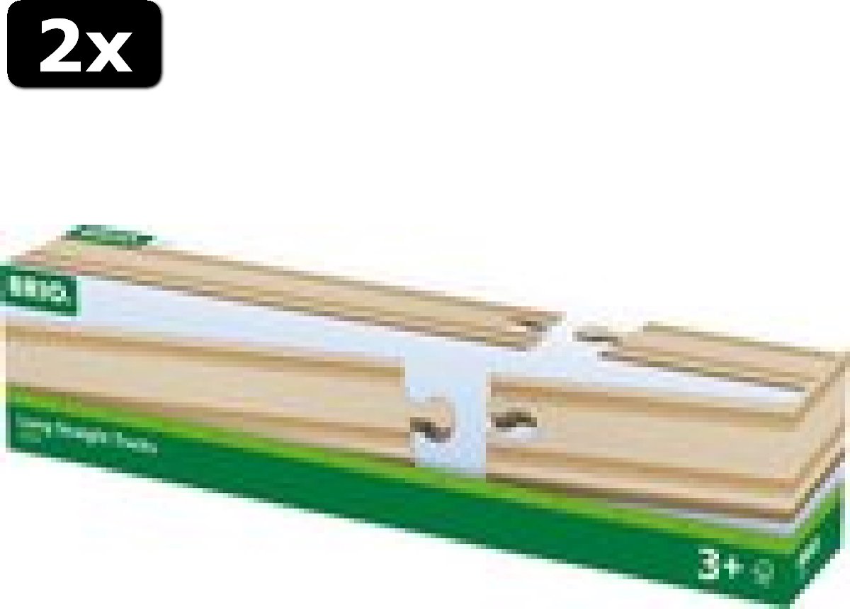 2x BRIO Lange rechte rails - 33341