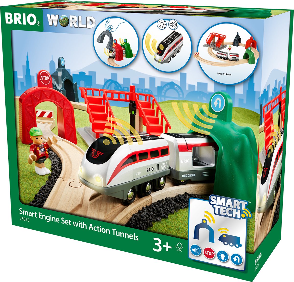 BRIO SMART locomotiefset met actietunnels - 33873