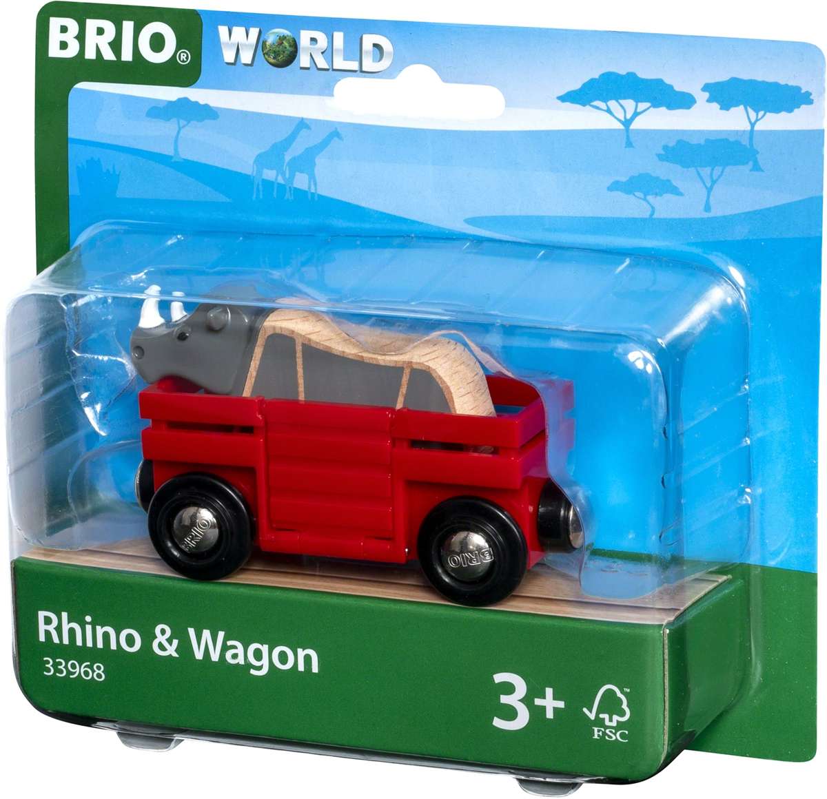 BRIO Wagon met neushoorn - 33968