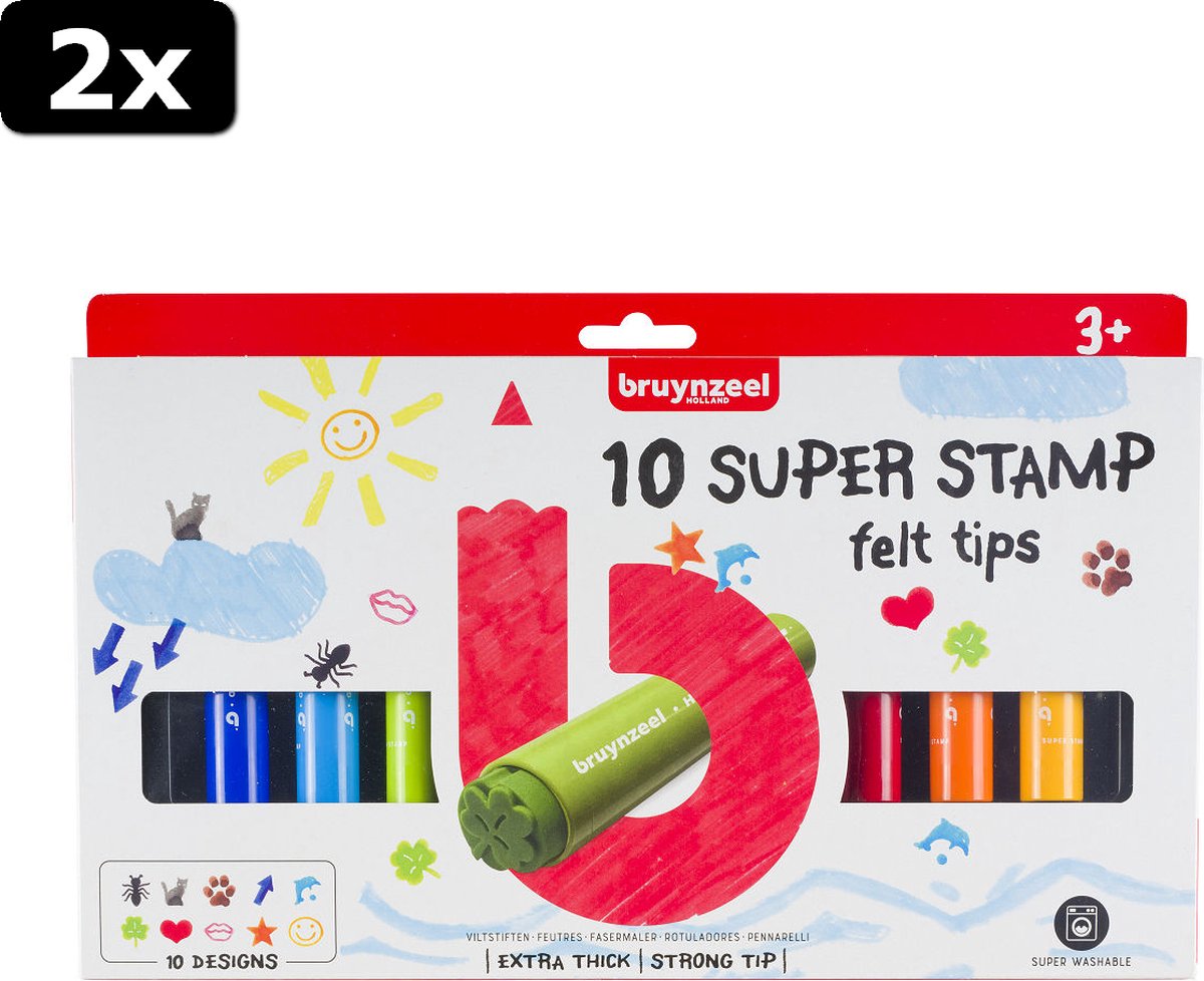 2x Bruynzeel Kids Super Stempelstiften Set 10