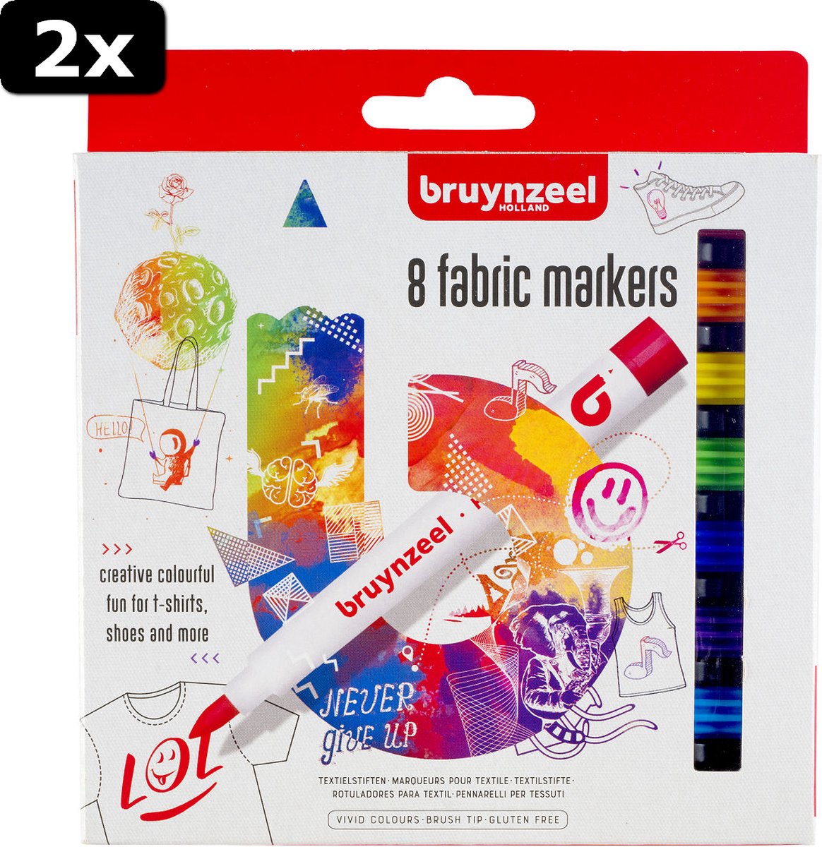 2x Bruynzeel fabric markers set 8