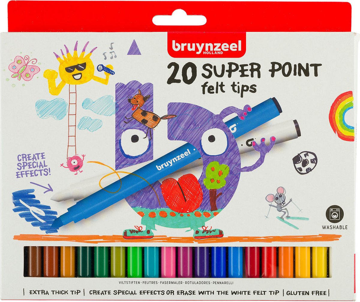 Bruynzeel Kids Super Point viltstiften set 20