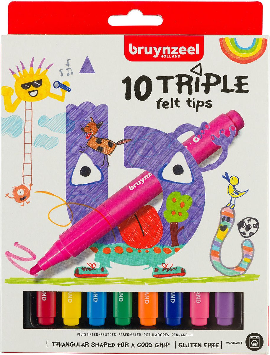 Bruynzeel Kids Triple viltstiften set 10