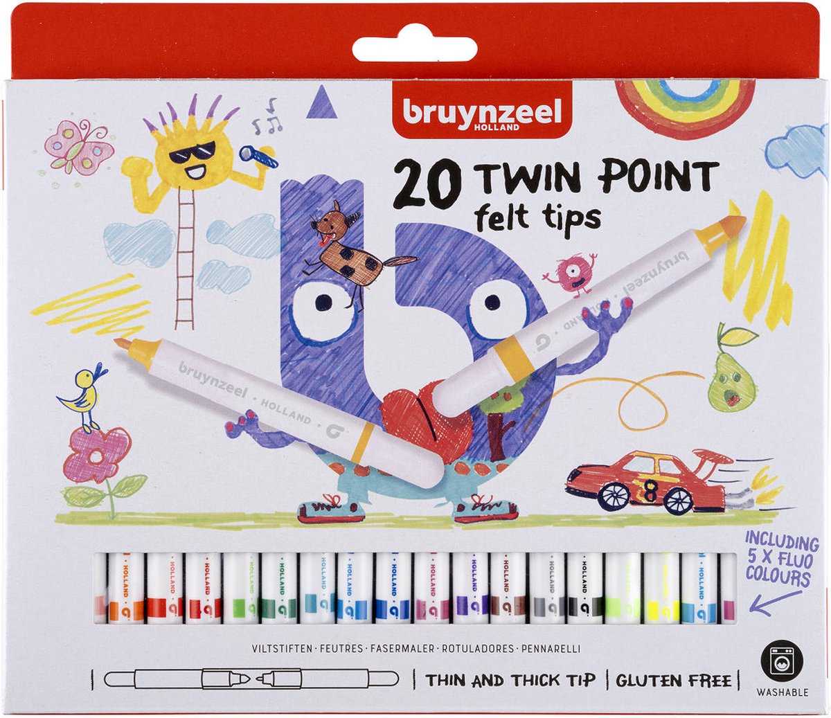 Bruynzeel Kids Twin Point viltstiften set 20